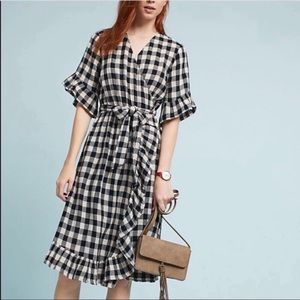 NWOT beautiful gingham wrap dress